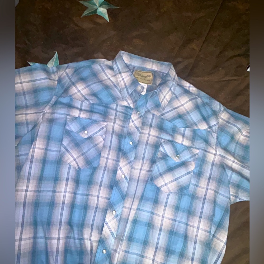 Mens big and tall size 3x wrangler pearl snap